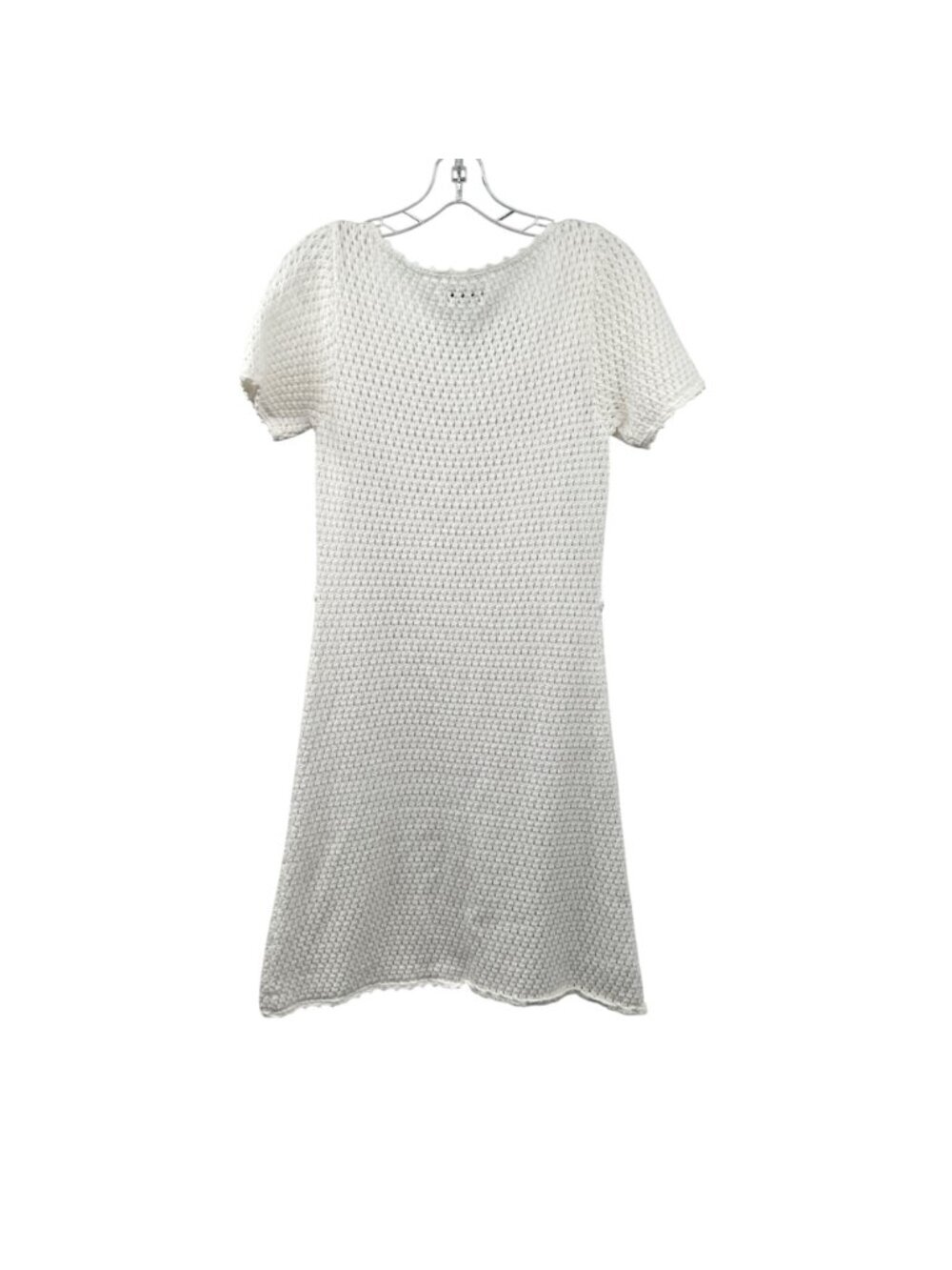 Calvin Klein Crochet A-Line Dress Two Piece Short Sleeve White Size Medium - Picture 7 of 8